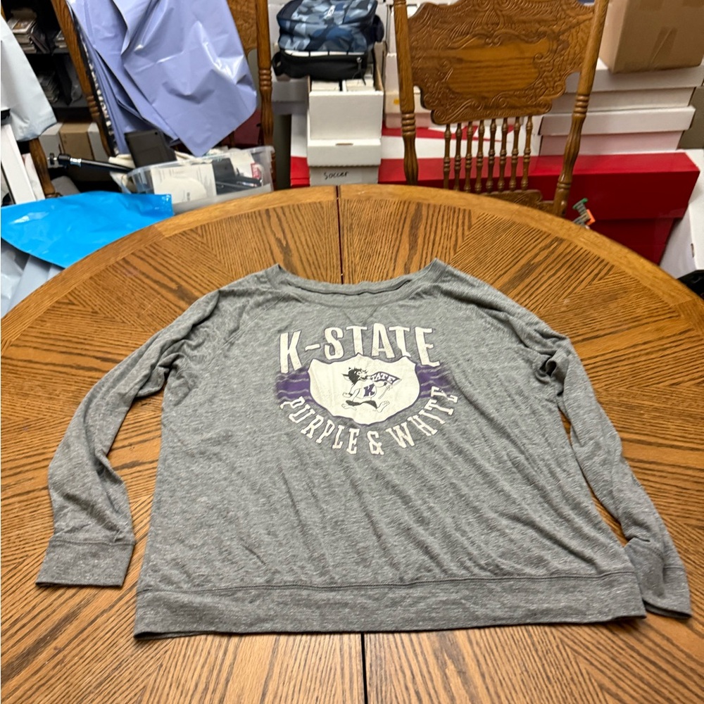 Gray K-State Long Sleeve Tee
